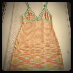 Missoni Dress Mint and Orange Yellow Vintage Dress